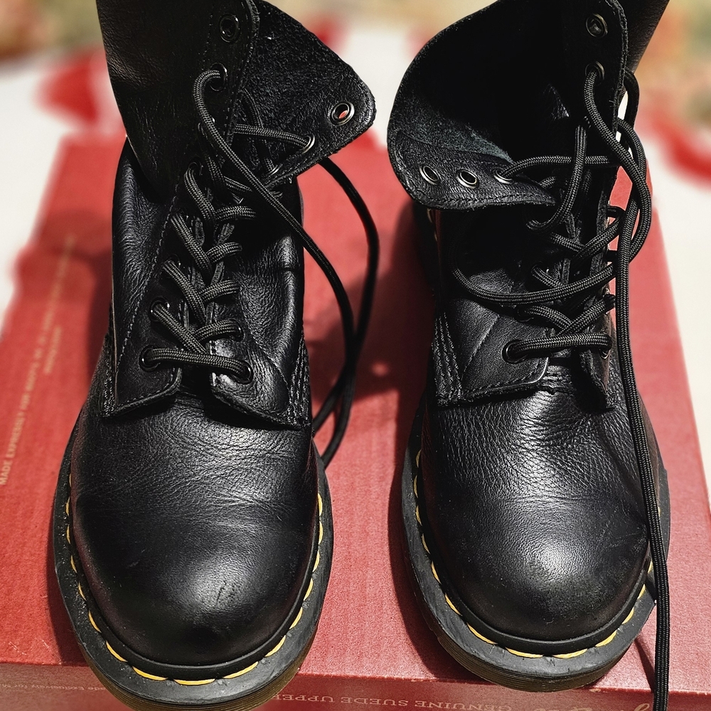 Dr. Martens Black Leather Combat Boots